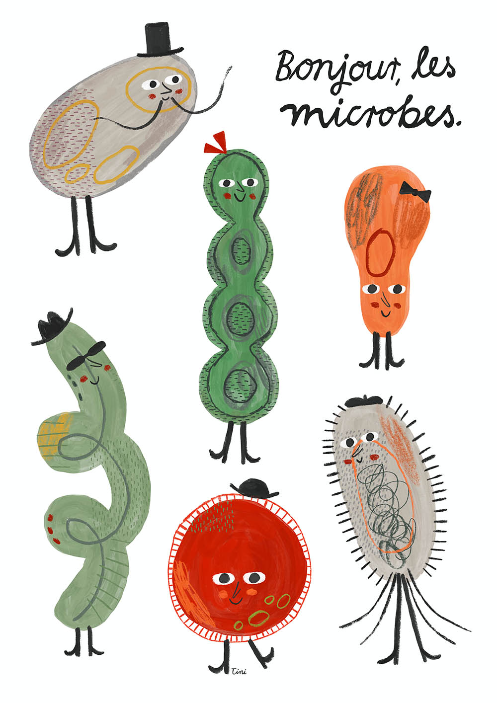 microbe, sun, lettering