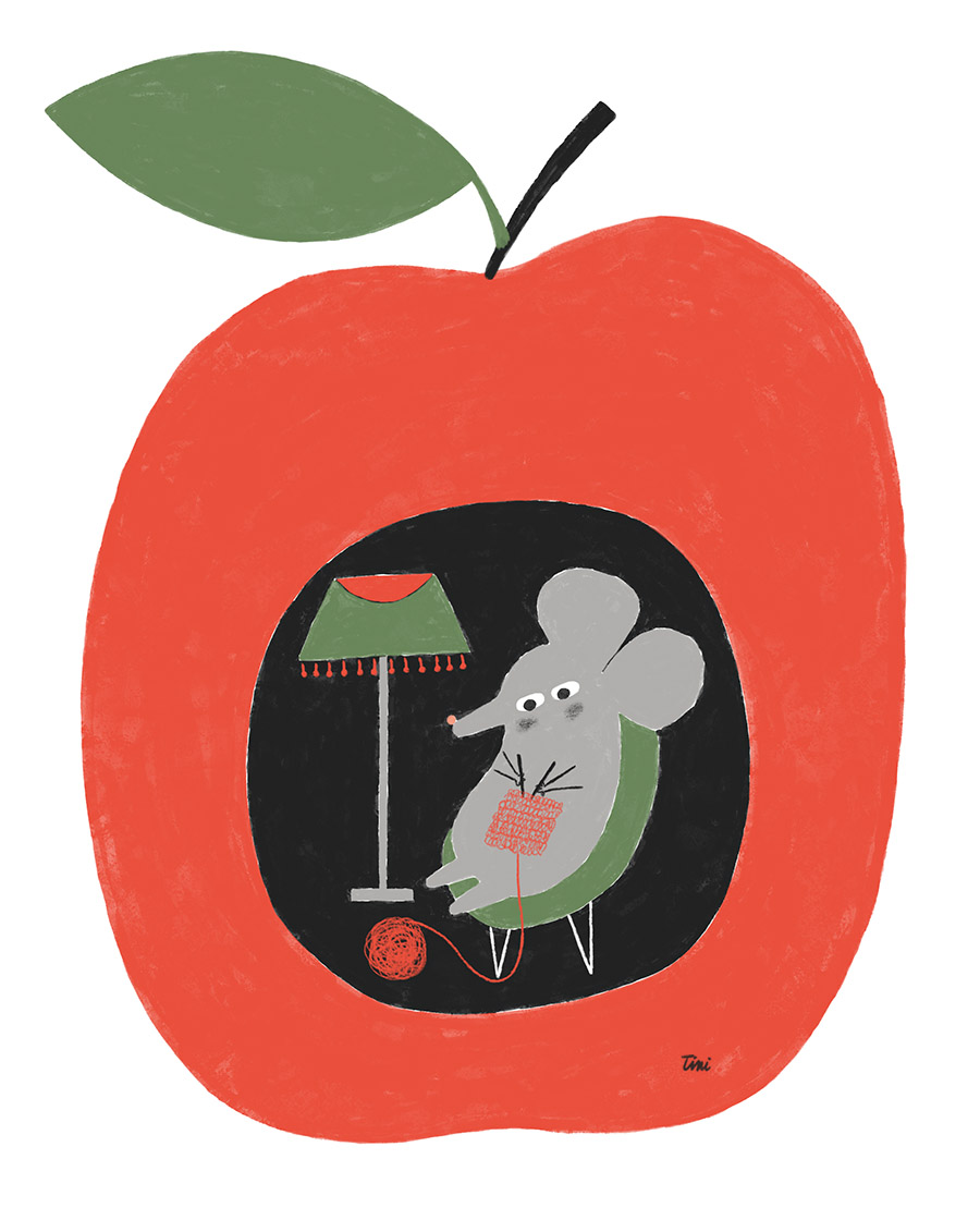 mouse in apple