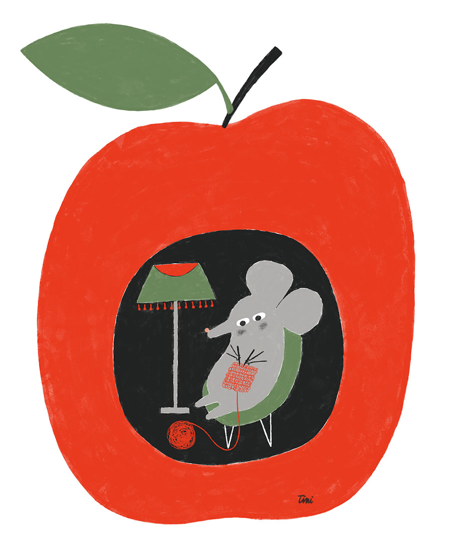 mouse in apple