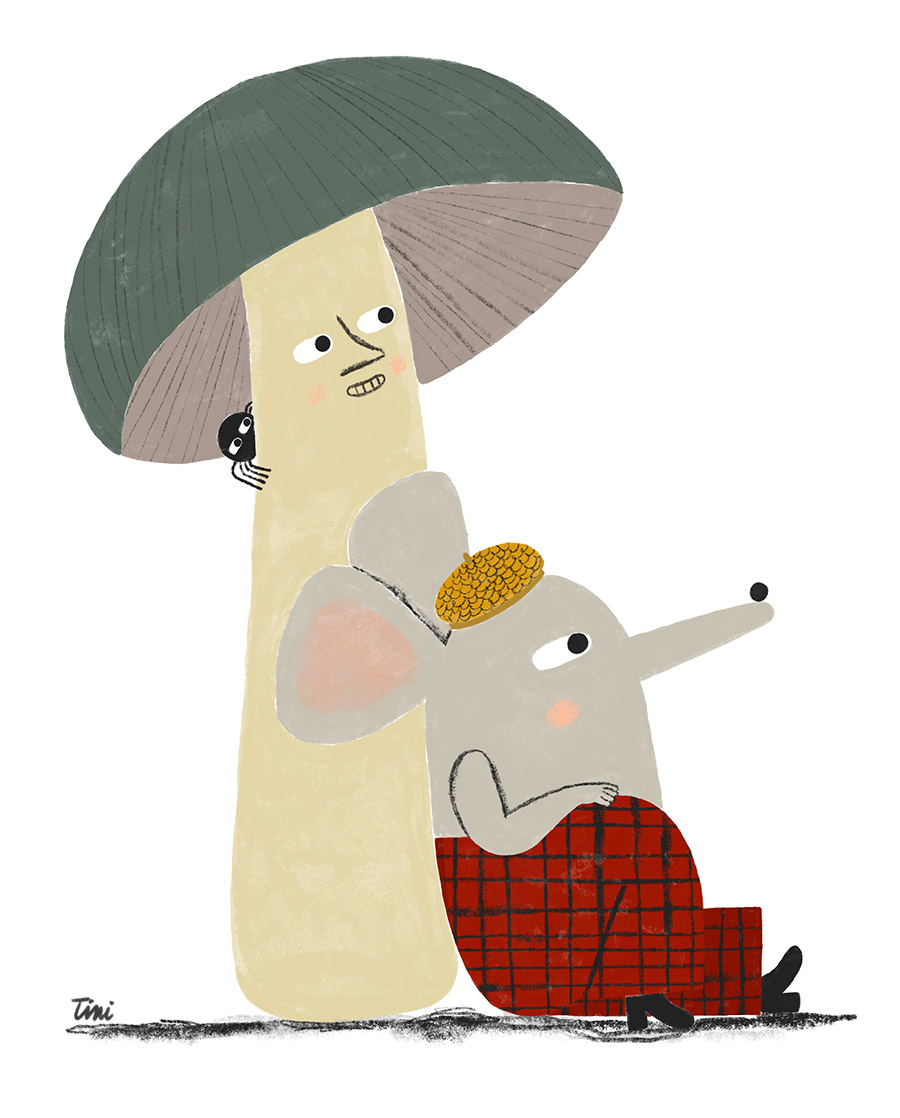 Mushroom, Mouse and Spider