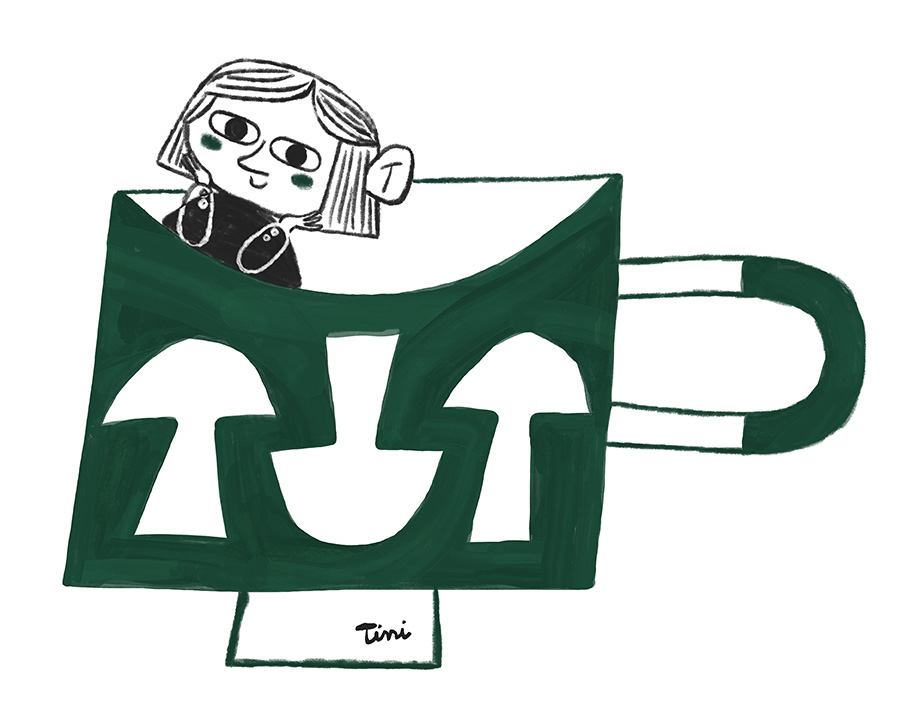 Girl in a Mushrooom Mug