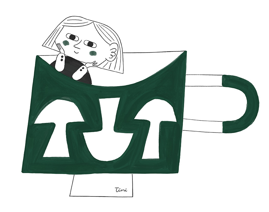 Girl in a Mushrooom Mug