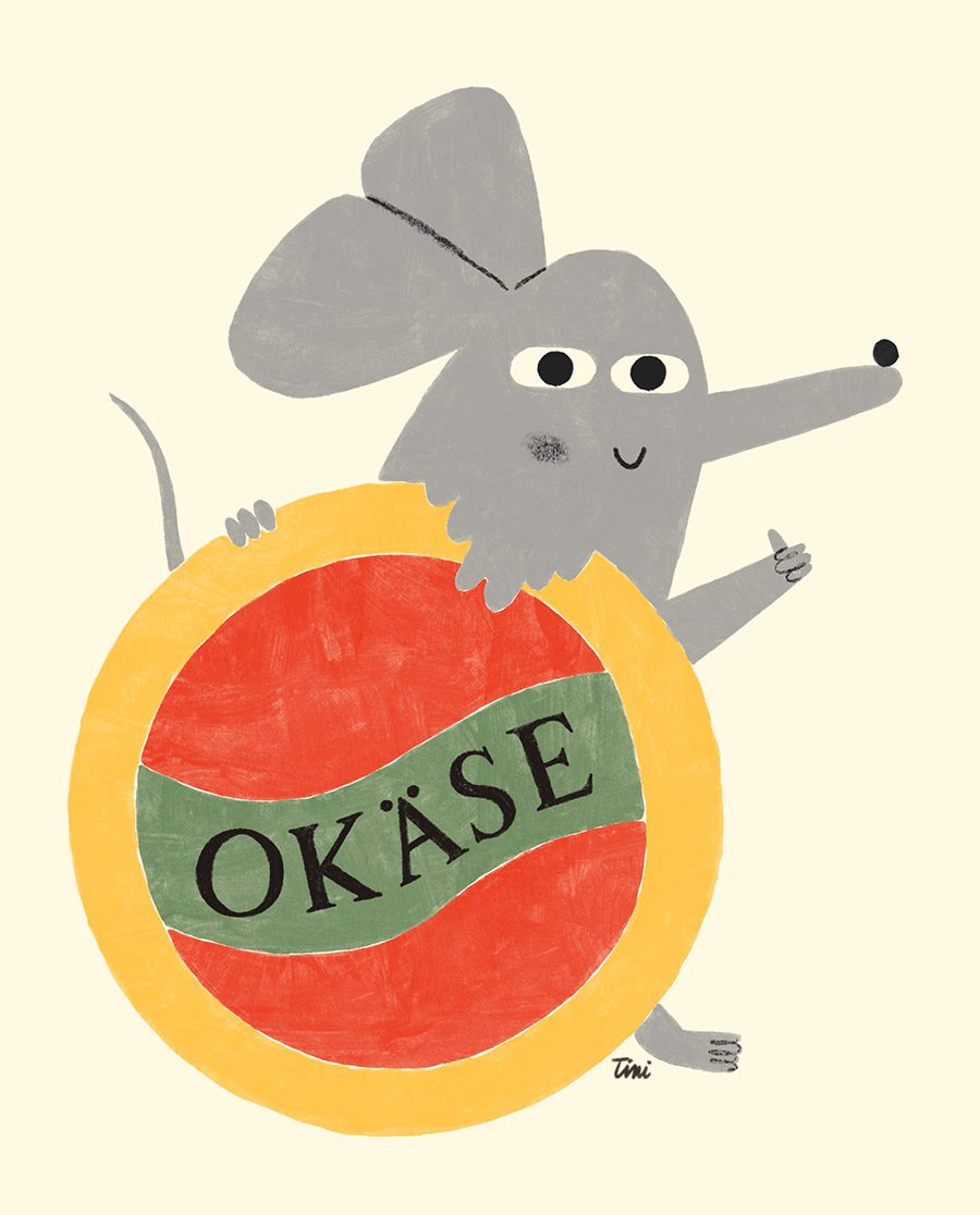 mouse with cheese wheel