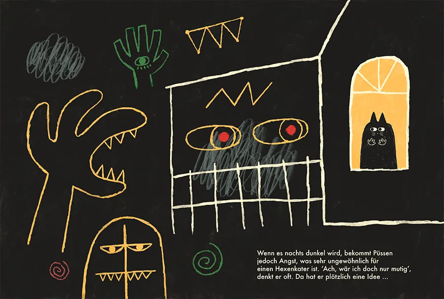 Inside spread from Mut und Marmelade — picture book illustrated by Tini Malina