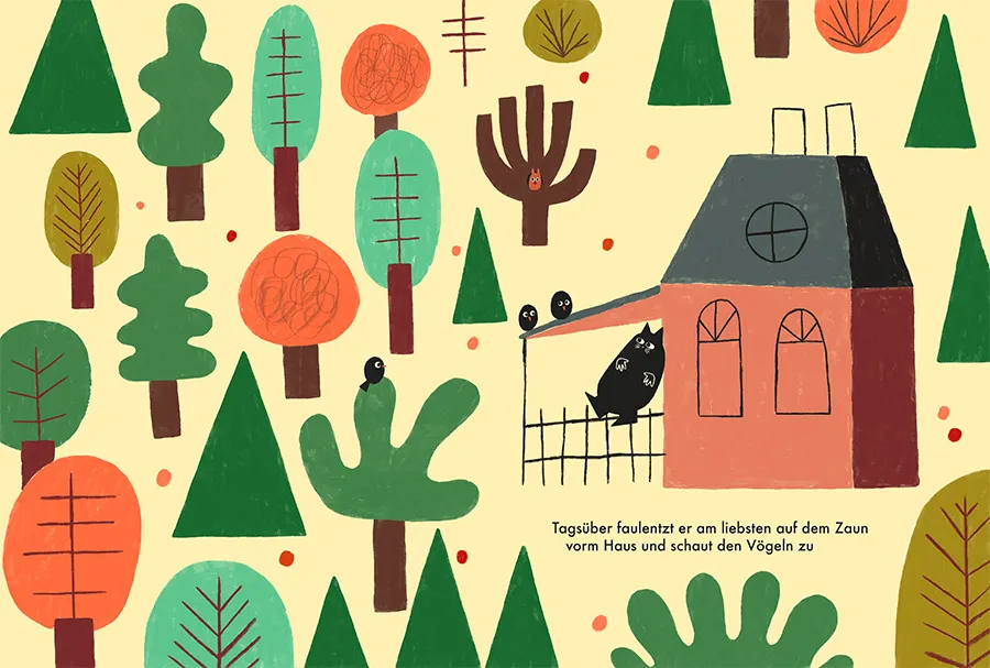 Inside spread from Mut und Marmelade — picture book illustrated by Tini Malina