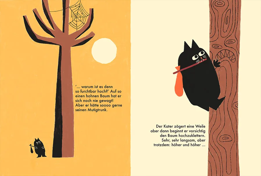 Inside spread from Mut und Marmelade — picture book illustrated by Tini Malina