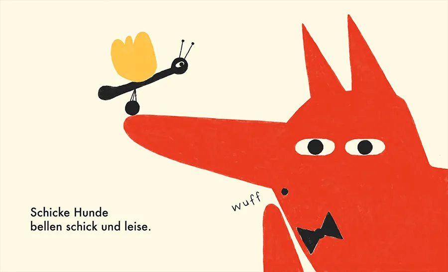 Inside spread from Schicke Hunde (Fancy Dogs) — picture book illustrated by Tini Malina